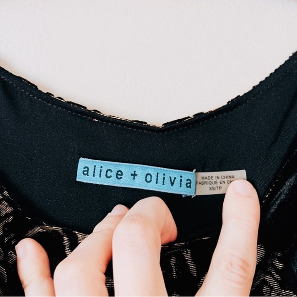 Alice + Olivia Gold Velvet Top - Picture 3 of 6